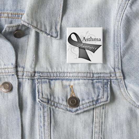 Asthma Awareness Ribbon 缶バッジ (インサイチュ)