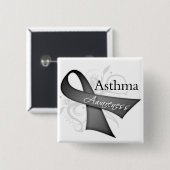 Asthma Awareness Ribbon 缶バッジ (正面&裏面)