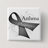 Asthma Awareness Ribbon 缶バッジ (正面)