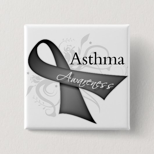 Asthma Awareness Ribbon 缶バッジ (正面)