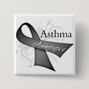 Asthma Awareness Ribbon 缶バッジ