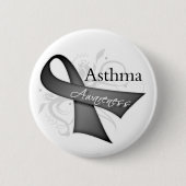 Asthma Awareness Ribbon 缶バッジ (正面)