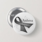 Asthma Awareness Ribbon 缶バッジ (正面&裏面)