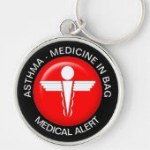 ASTHMA - MEDICINE  Medical Alert - Button Keychain キーホルダー (正面)