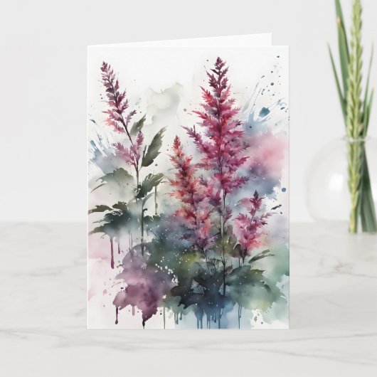 Astilbe - Watercolor flowers カード (正面)