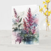 Astilbe - Watercolor flowers カード (黄色い花)
