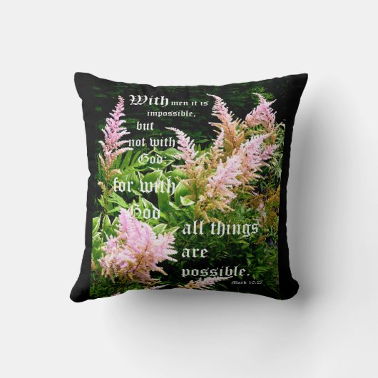 Astilbe with Mark 10:27 クッション (裏面)
