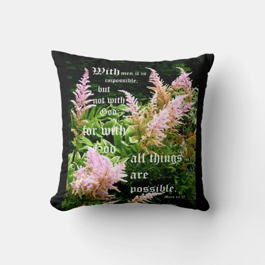 Astilbe with Mark 10:27 クッション (正面)