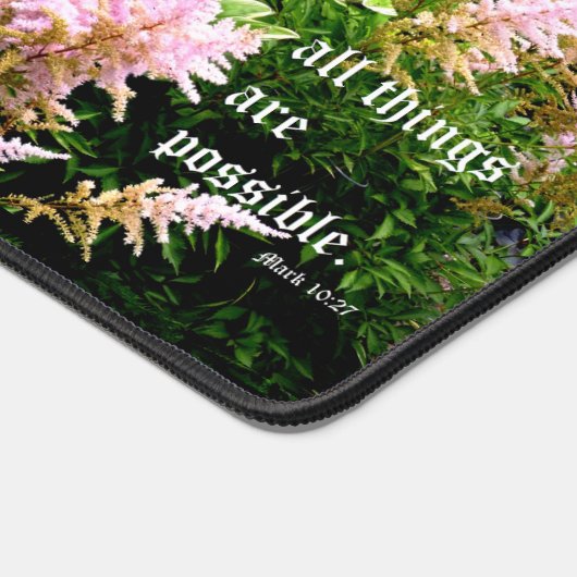 Astilbe with Mark 10:27 デスクマット (コーナー)