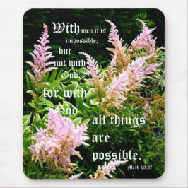 Astilbe with Mark 10:27 マウスパッド