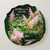 Astilbe with Mark 10:27 ラウンドクッション (裏面)