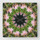 Astilbe Wreath スクエア壁時計 (正面)