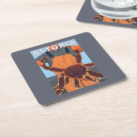 AstoriaのOregonKingのカニ スクエアペーパーコースター (アングル)