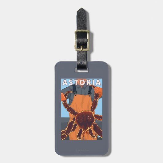 AstoriaのOregonKingのカニ ラゲッジタグ (正面縦)