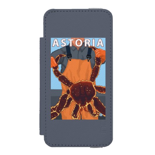 AstoriaのOregonKingのカニ Incipio iPhoneウォレットケース (フォリオ 正面)