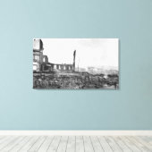 Astoria、オレゴン州Exchange Stの火災表示 キャンバスプリント (インサイチュ (ウッドフロア))