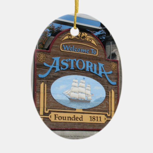 Astoria、オレゴン セラミックオーナメント (正面)