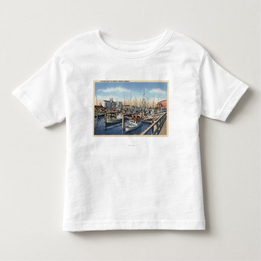 Astoria、オレゴン-港の漁船隊 トドラーTシャツ (正面)