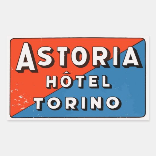 Astoria Hôtel (Torino - Italy) 長方形シール (正面)