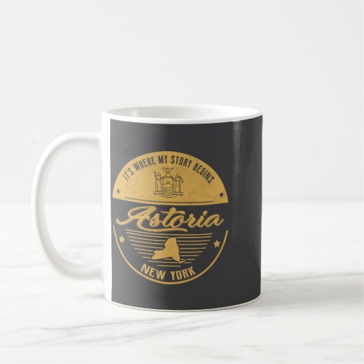 Astoria New York Its Where My Story Begins  コーヒーマグカップ (左)