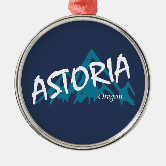 Astoria Oregon Mountains メタルオーナメント (正面)