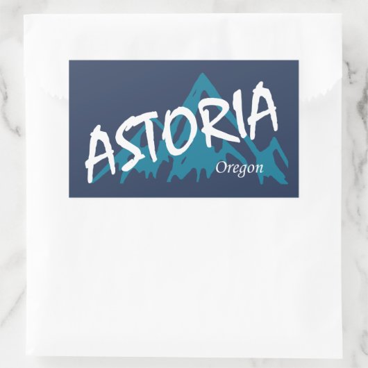 Astoria Oregon Mountains 長方形シール (バッグ)