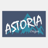 Astoria Oregon Mountains 長方形シール (正面)