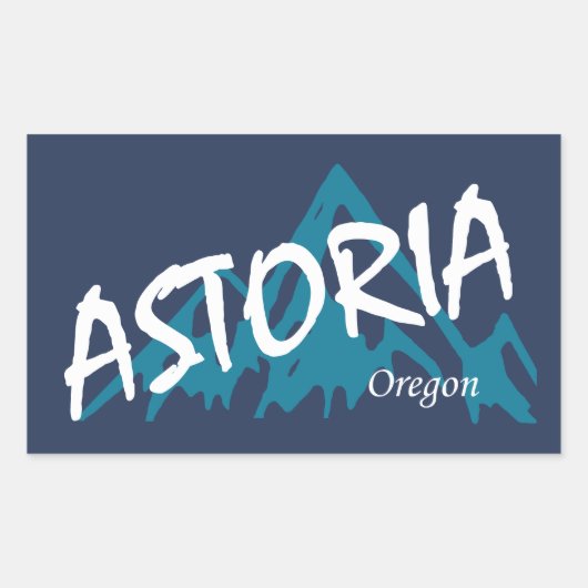 Astoria Oregon Mountains 長方形シール (正面)
