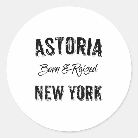 Astoria Queens Nyc Pride Quote Born Raised Native  ラウンドシール (正面)