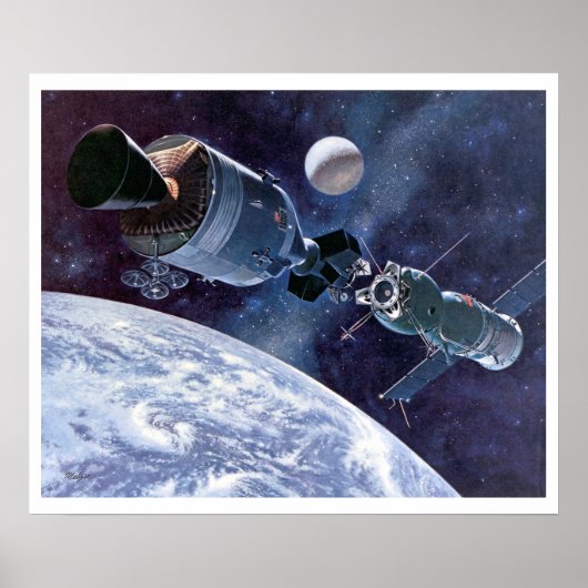 ASTP Docking Apollo Soyuz Spacecraft ポスター (正面)