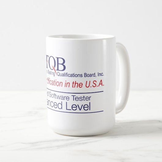 ASTQBはソフトウェアテスターによって進められたマグを証明しました コーヒーマグカップ (正面右)