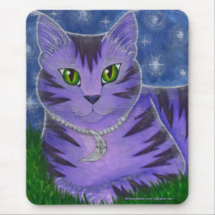 Astraの天の月の星猫のファンタジーの芸術のマウスパッド マウスパッド