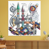 Astral Pilot: El Lissitzky Style Constructivist My キャンバスプリント (インサイチュ (リビング))