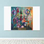 Astral Pilot: Kandinsky Style Abstract Expressioni キャンバスプリント (インサイチュ (ウッドフロア))