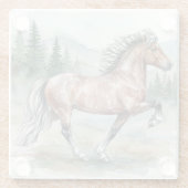 Astrid Tolting Icelandic Horse watercolor ガラスコースター (裏面)