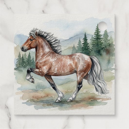 Astrid Tolting Icelandic Horse watercolor フェイバータグ (裏面)