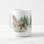Astrid Watercolor Icelandic Horse コーヒーマグカップ (正面左)