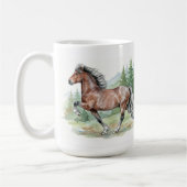 Astrid Watercolor Icelandic Horse コーヒーマグカップ (左)
