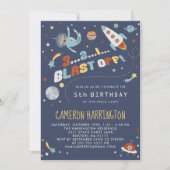 Astroの怠惰-宇宙の子供の誕生日のパーティー 招待状 (正面)