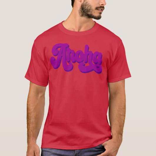 Astro+Aroha+タイポグラフィ 70年代 ギフト Tシャツ (正面)