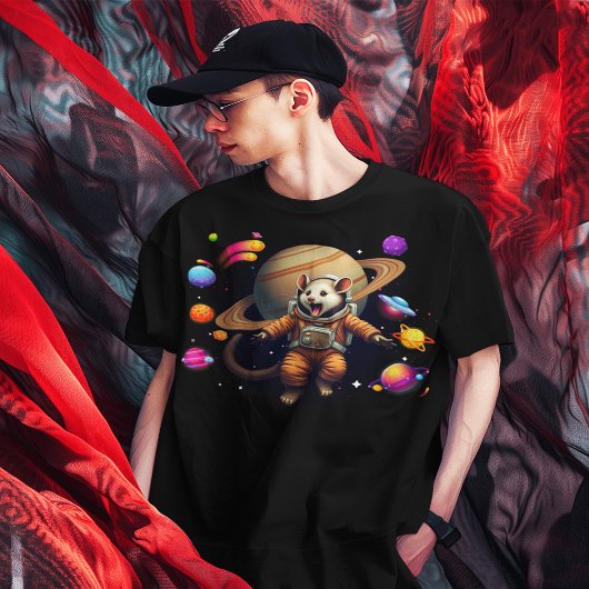 Astro-Possum:愛らしいOpossum宇宙飛行士エクスプロー Tシャツ