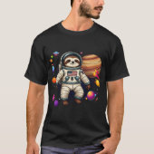 Astro-Sloth: かわいいナマケモノの宇宙飛行士が宇宙を探索 Tシャツ (正面)