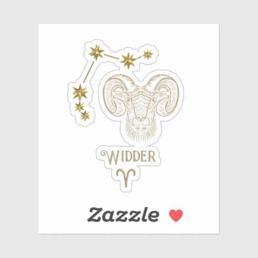 Astrologisches Sternzeichen Widder -  Aufkleber シール (シート)