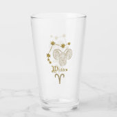 Astrologisches Sternzeichen Widder - Gold タンブラーグラス (裏面)