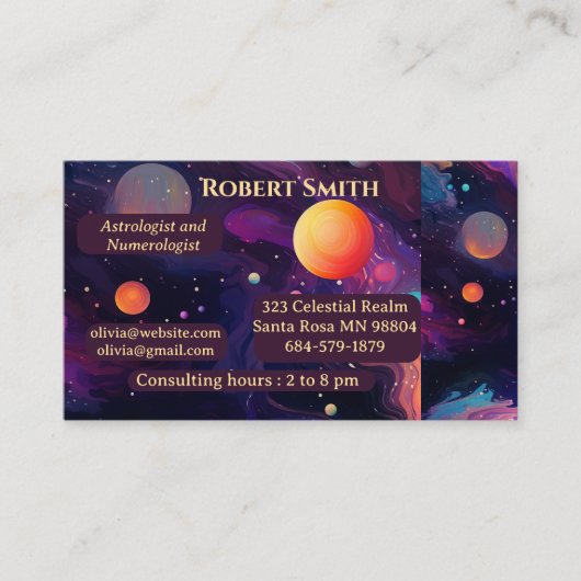 Astrologist Numerologist Celestial Psychic Healer 名刺 (正面)