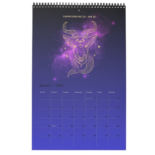 Astrology 2026 wall Calendar カレンダー (1月 2026)