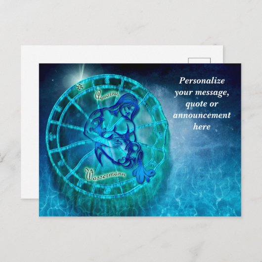 Astrology Aquarius占星術個人用メッセージ 案内ポストカード (正面/裏面)