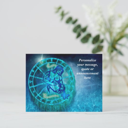 Astrology Aquarius占星術個人用メッセージ 案内ポストカード (スタンド正面)