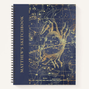 Astrology Cancer占星術Sketchbook with Name ノートブック
