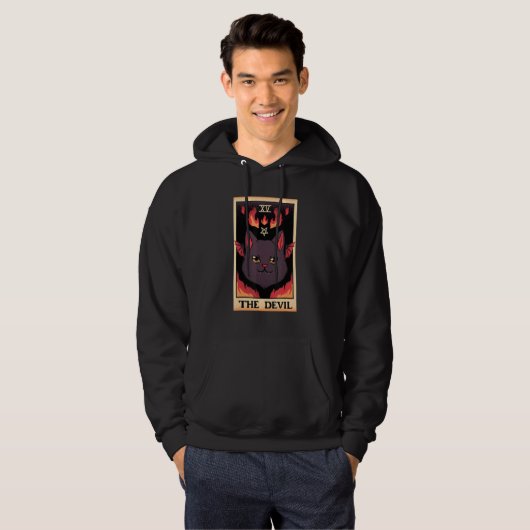 Astrology The Devil Cat Tarot Card Reader Esoteric パーカ (正面フル)